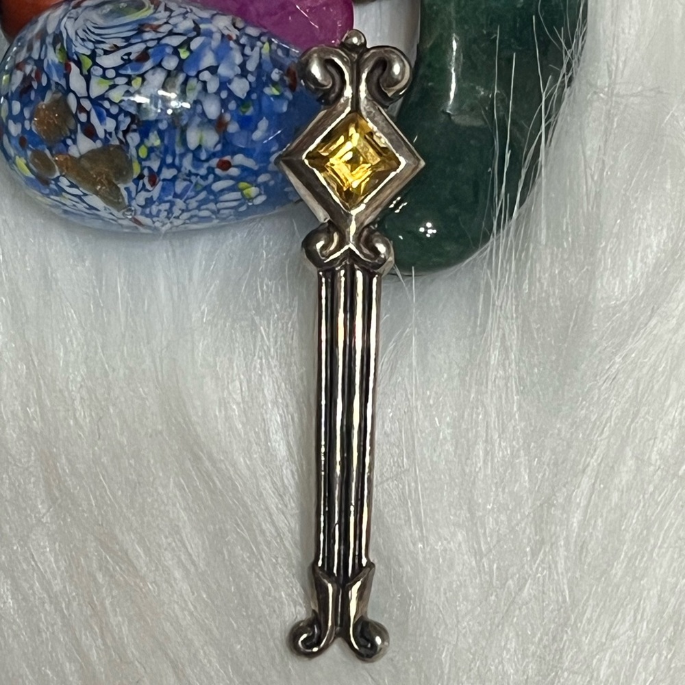Zina Sterling Citrine Column Brooch